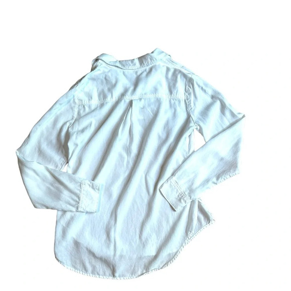 Cloth & Stone Anthropologie Loose Fit White Long Sleeve Lace Up Tunic Size Small - Picture 9 of 10